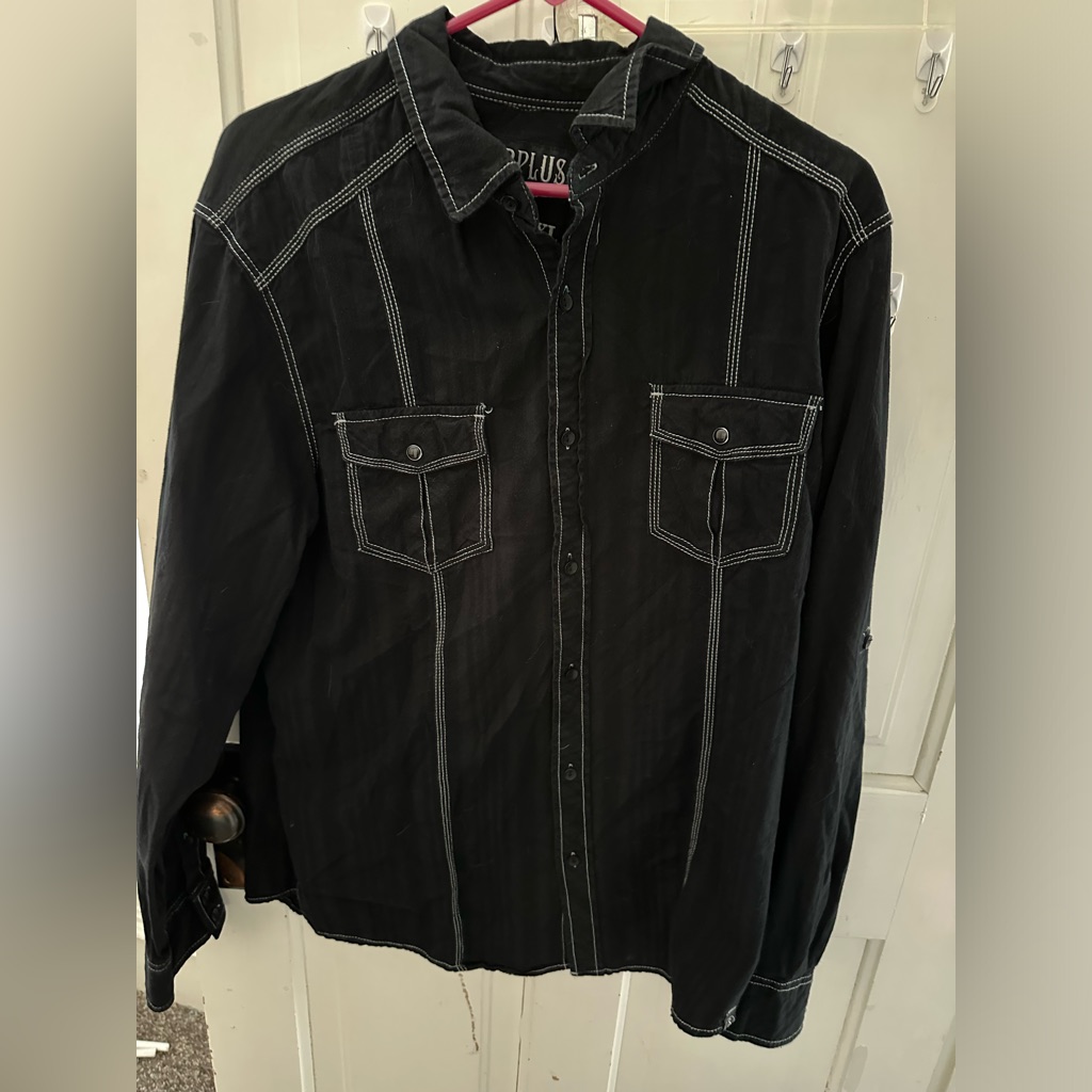 Surplus Brand Black Button Down Xl